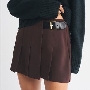 Abercrombie & Fitch Hardware Pleated Wrap Mini Skort